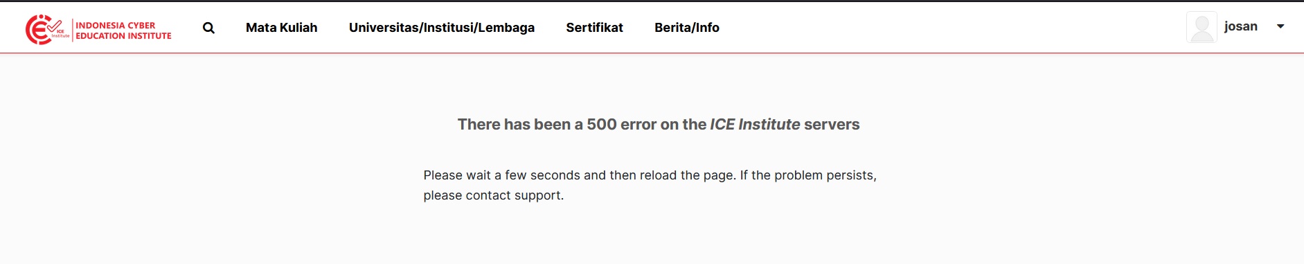 error 500 ice institute